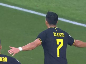 Sanchez celebrating an Inter goal