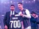 Cristiano Ronaldo (Jersey No. 7) was presented a jersey having 700 mentioned
