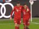 Bayern Munich vs Werder - Lewandowski and Coutinho celebrating