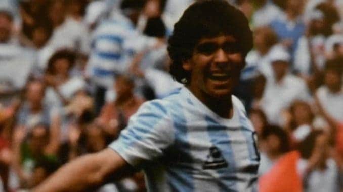 Diego Maradona during World Cup 1986 in Mexico