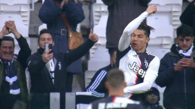 Juventus vs Udinese - Ronaldo celebrating his goal