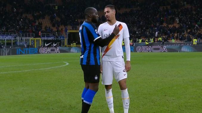 Romelu Lukaku and Smalling after the match, Inter Milan vs Roma