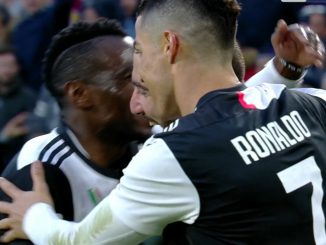 Ronaldo, Higuain and Matuidi celebrating Juventus goal against Cagliari