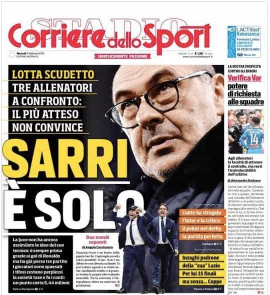 End of Sarri in Juventus? Italian Media discussing possible replacements European Leagues Serie A 