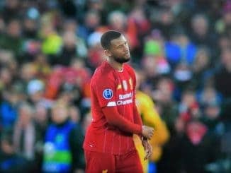 Georginio-Wijnaldum-of-Liverpool in Liverpool vs Atletico Match in Anfield
