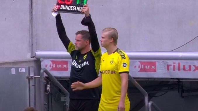 Dortmund 1-0 Düsseldorf 95th minute Haaland header earned win for BVB