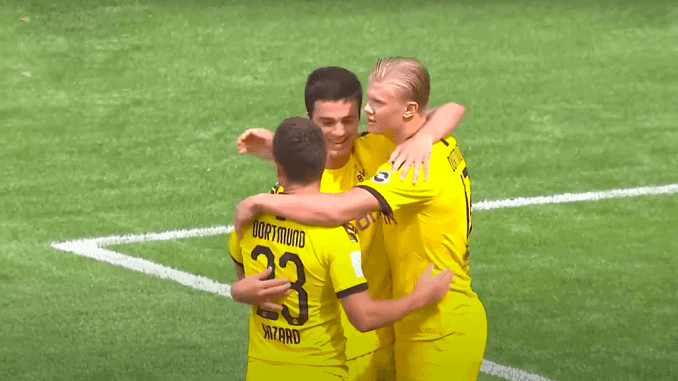 Dortmund 2-0 Leipzig Haaland double secured second place finish