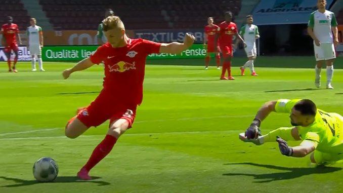 Leipzig 2-1 Augsburg Werner ended Leipzig stinkt with a brace