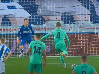 Real 2-1 Sociedad Ramos, Benzema put Madrid at top of La Liga