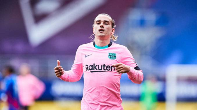 Antoine Griezmann of FC Barcelona against Eibar in La Liga