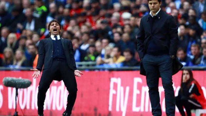 Antonio Conte, Chelsea and Mauricio Pochettino, Tottenham Manager-Emirates FA Cup Semi-Final