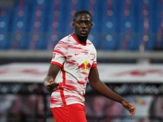 Ibrahima Konate of RB Leipzig against VFL Wolfsburg