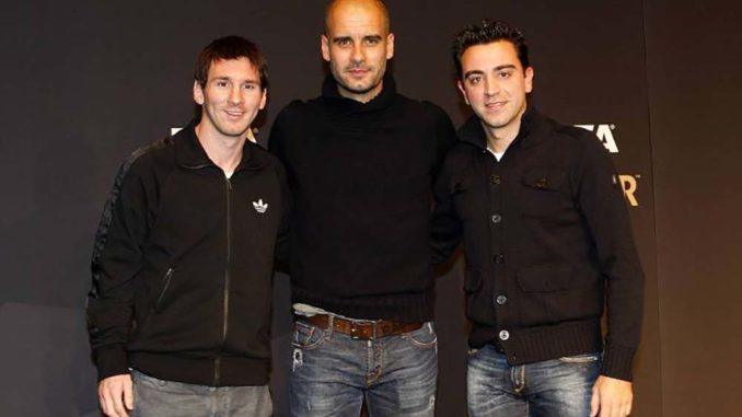 Josep Pep Guardiola-Lionel Messi-Xavi-FC Barcelona