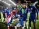 N'Golo Kante of Chelsea lifting UEFA Champions League trophy