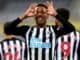Newcastle United's Joe Willock celebrates scoring against Manchester City in Premier League