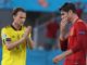 Alvaro Morata of Spain-Albin Ekdal of Sweden