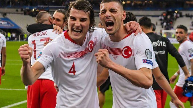 Caglar Soyuncu and Merih Demiral of Turkey