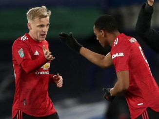 Donny van de Beek and Anthony Martial of Manchester United