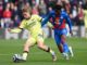Emile Smith Rowe of Arsenal and Wilfried Zaha of Crystal Palace during the Premier League