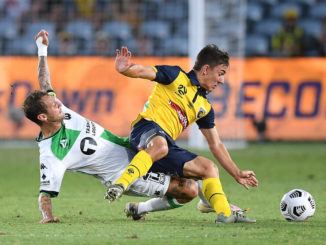 Josh Nisbet of Central Coast Mariners-Alessandro Diamanti of Western United