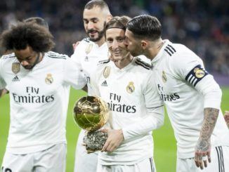 Luka Modric, Marcelo,Karim Benzema and Sergio Ramos of Real Madrid