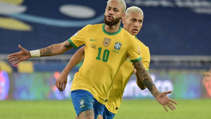 Neymar of Brazil against Peru in Copa America Neymar of Brazil against Peru in Copa America