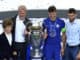 Roman Abramovich and Chelsea captain Cesar Azpilicueta with Champions League trophy