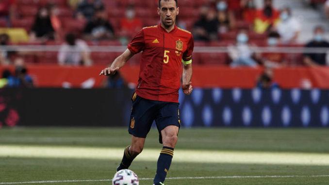 Sergio Busquets of Spain against Portugal in an International friendly