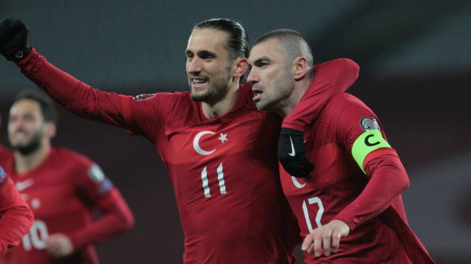 Yusuf Yazici and Burak Yilmaz of Turkey