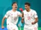 Cesar Azpilicueta and Rodri celebrate of Spain