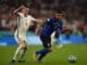 Emerson Palmieri of Italy and Declan Rice of England