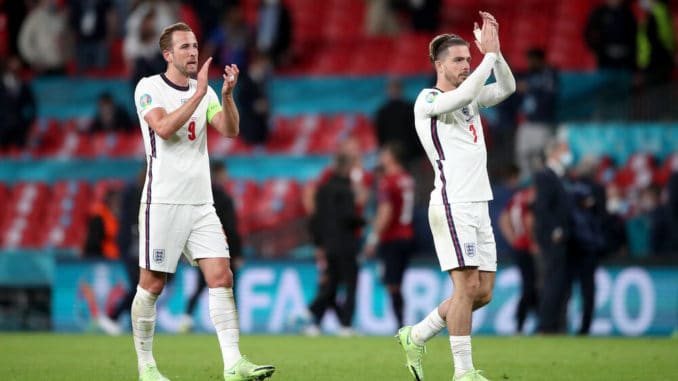 Harry Kane and Jack Grealish of England