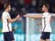 Harry Kane and Jordan Henderson of England against Ukraine in Euro 2020
