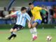 Lionel Messi of Argentina and Neymar of Brazil