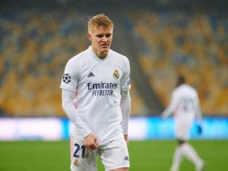 Martin Odegaard of Real Madrid against FC Shakhtar Donetsk in UEFA Champions League