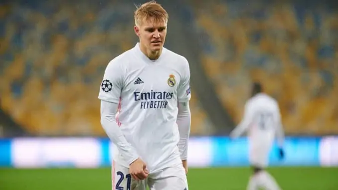 Martin Odegaard of Real Madrid against FC Shakhtar Donetsk in UEFA Champions League