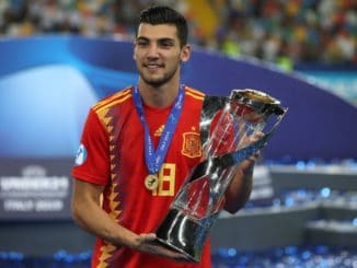 Rafa Mir of Spain U21 against Germany U21-UEFA European Under-21 Championship Final-player of match