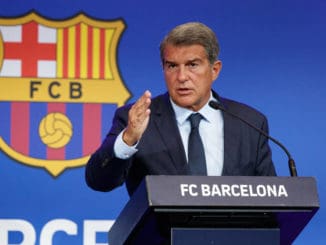 Joan Laporta president of FC Barcelona, Barca during a press conference