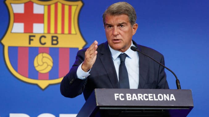 Joan Laporta president of FC Barcelona, Barca during a press conference
