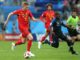 Kevin De Bruyne of Belgium and N Golo Kante of France in World Cup Semifinal