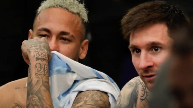 Lionel Messi and Neymar after Copa America 2021 final