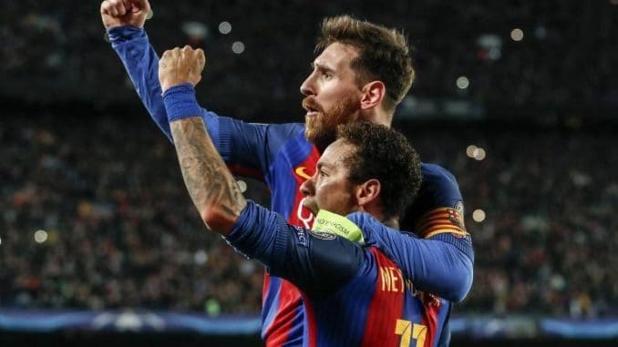 Lionel Messi and Neymar in Barcelona shirt