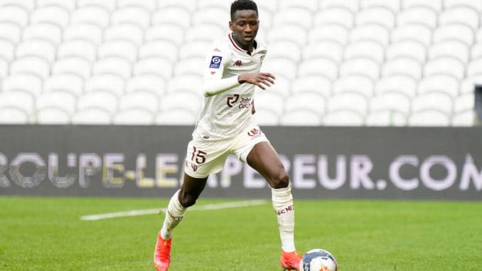 Pape Matar SARR of Metz against Lens - Ligue 1
