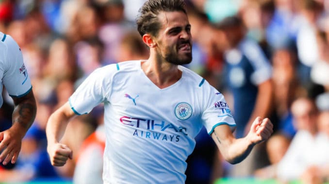 Bernardo Silva of Manchester City celebrates his goal