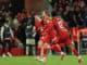 Jordan Henderson of Liverpool celebrates his goal against AC Milan