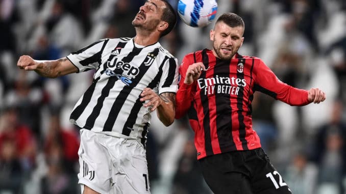 Leonardo Bonucci and Ante Rebic-Juventus and AC Milan-Serie A