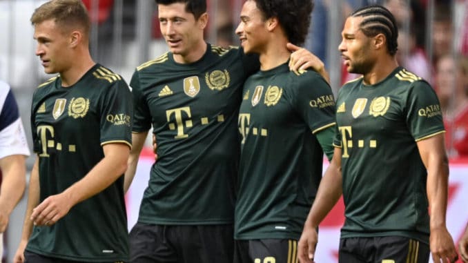 Leroy Sane, Joshua Kimmich, Robert Lewandowski and Gnabry of Bayern Munich