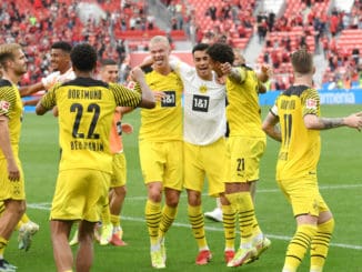 Marco Reus, Donyell Malen, Reinier, Erling Haaland of Borussia Dortmund-Bundesliga