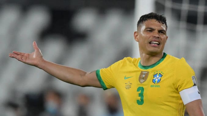 Thiago Silva Brazil player during a match against Peru-Copa America 2021