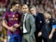 Zlatan Ibrahimovic and Josep Pep Guardiola of Barcelona and Jose Mourinho of Inter Milan